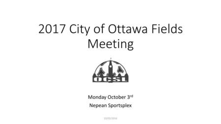 2017 City of Ottawa Fields Meeting