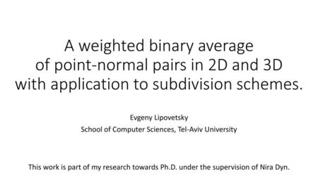 Evgeny Lipovetsky School of Computer Sciences, Tel-Aviv University