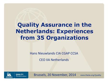 Hans Nieuwlands CIA CGAP CCSA CEO IIA Netherlands