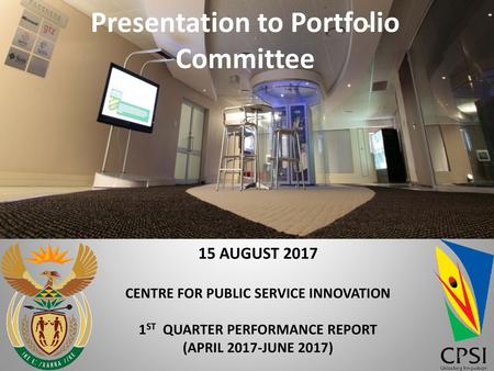 Presentation to Portfolio Committee