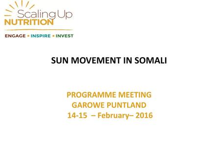 SUN MOVEMENT IN SOMALI PROGRAMME MEETING GAROWE PUNTLAND