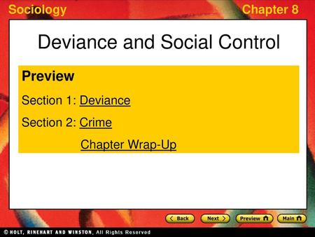 Deviance and Social Control