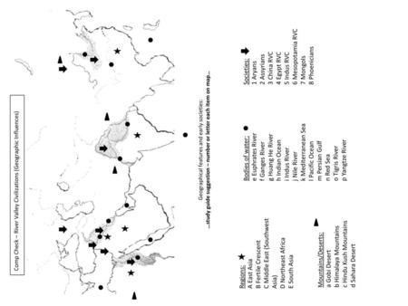 …study guide suggestion – number or letter each item on map…