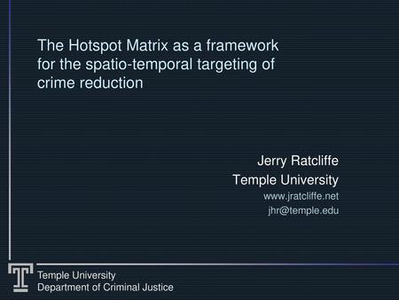 Jerry Ratcliffe Temple University