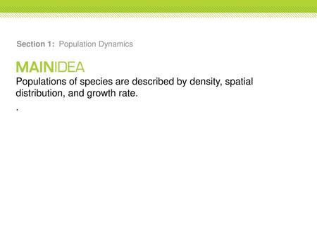 Section 1: Population Dynamics