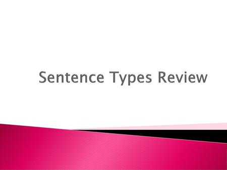 Sentence Types Review.