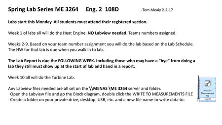 Spring Lab Series ME 3264 Eng D -Tom Mealy