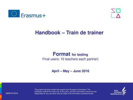 Handbook – Train de trainer