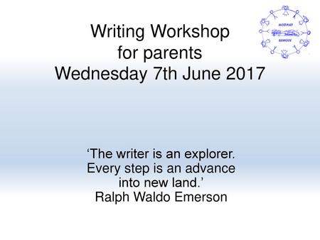 Writing Workshop for parents Wednesday 7th June 2017