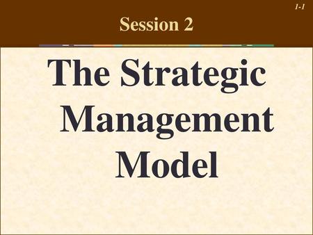 The Strategic Management Model