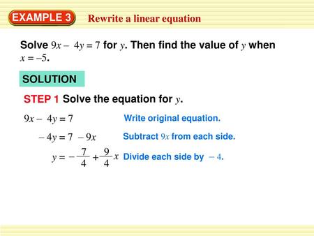 Rewrite a linear equation