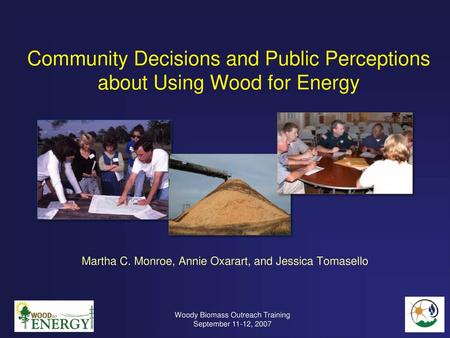 Community Decisions and Public Perceptions about Using Wood for Energy