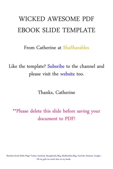 WICKED AWESOME PDF EBOOK SLIDE TEMPLATE