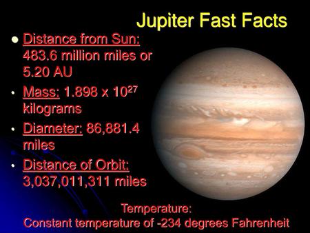 Constant temperature of -234 degrees Fahrenheit