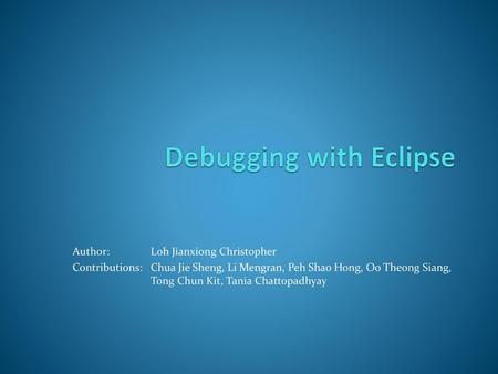 Debugging with Eclipse