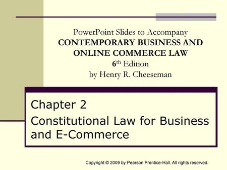 Chapter 2 Constitutional Law for Business and E-Commerce