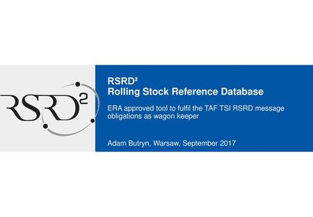 RSRD² Rolling Stock Reference Database