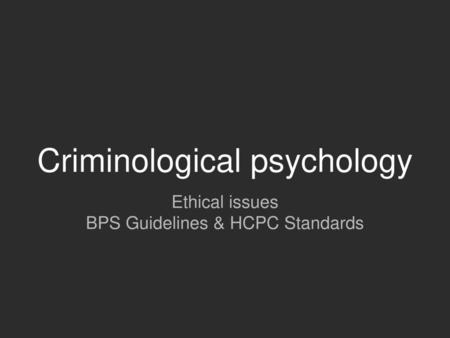 Criminological psychology