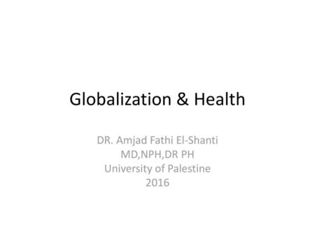 Globalization & Health