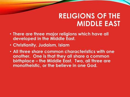 Religions of the Middle East