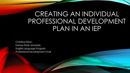 Creating an Individual Professional Development Plan in an IEP