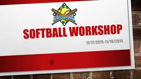 Softball Workshop 11/17/2015-11/18/2015.