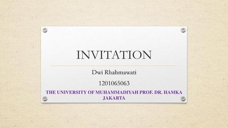 THE UNIVERSITY OF MUHAMMADIYAH PROF. DR. HAMKA