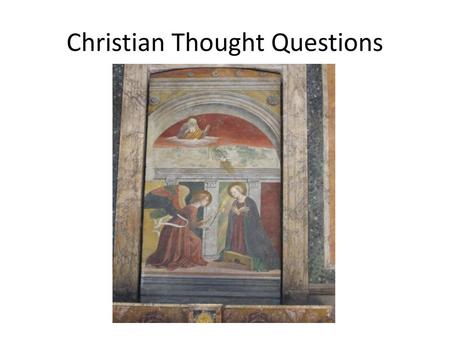 Christian Thought Questions