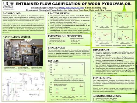 ENTRAINED FLOW GASIFICATION OF WOOD PYROLYSIS OIL