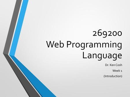 Web Programming Language