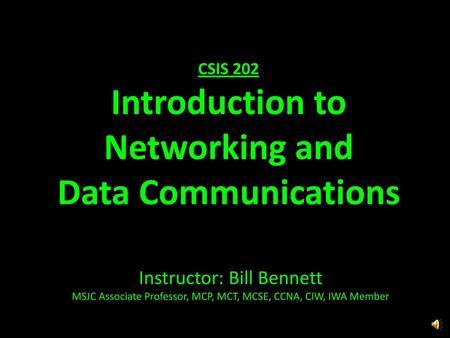 Introduction to Networking and Data Communications