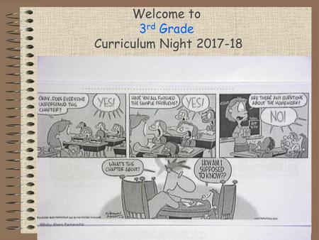 Welcome to 3rd Grade Curriculum Night