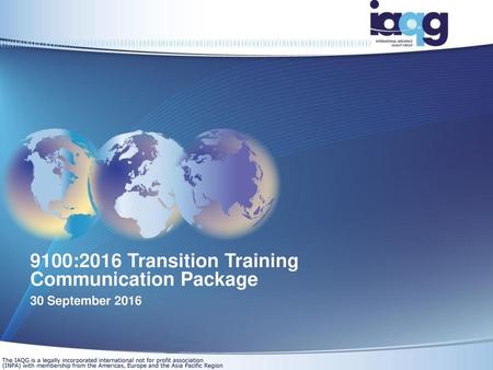 9100:2016 Transition Training Communication Package