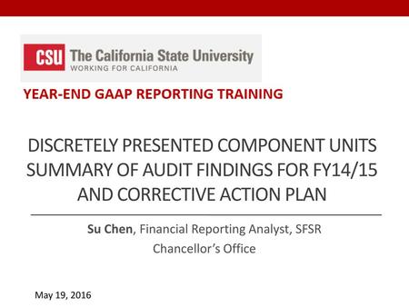 YEAR-END GAAP TRAINING