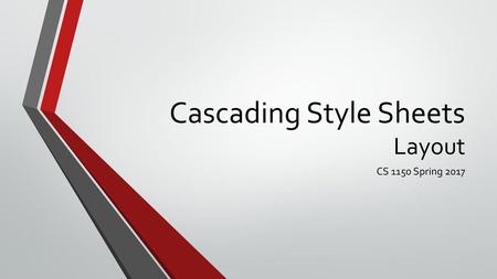 Cascading Style Sheets Layout