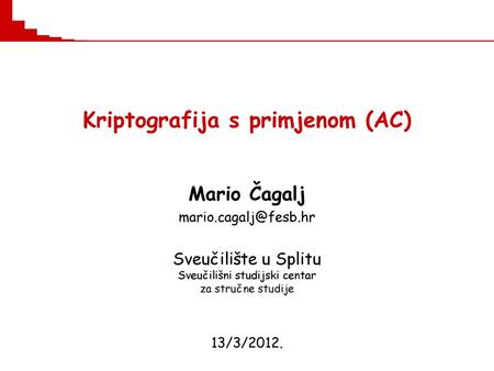 Kriptografija s primjenom (AC)