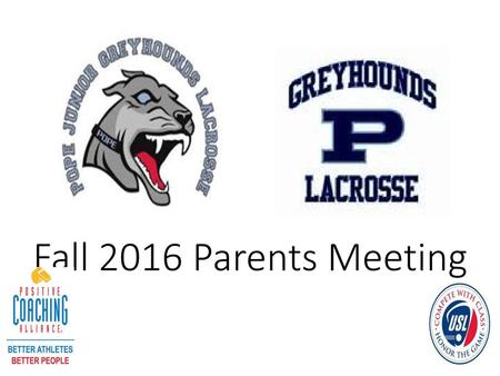 Fall 2016 Parents Meeting.