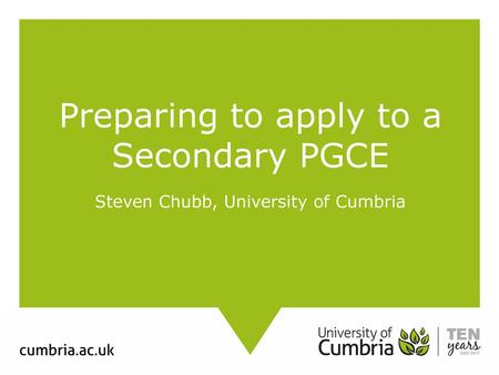 Welcome to this PGCE webinar!