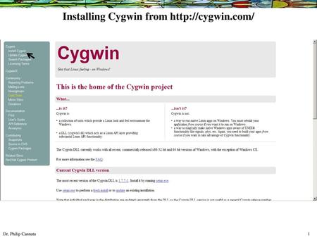 Installing Cygwin from