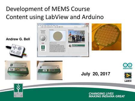 Development of MEMS Course Content using LabView and Arduino