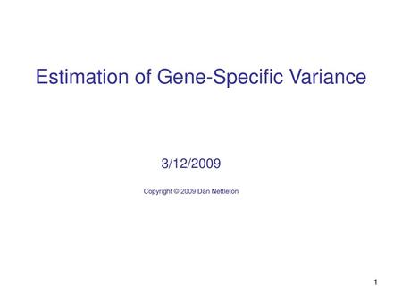 Estimation of Gene-Specific Variance