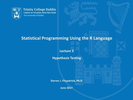 Statistical Programming Using the R Language