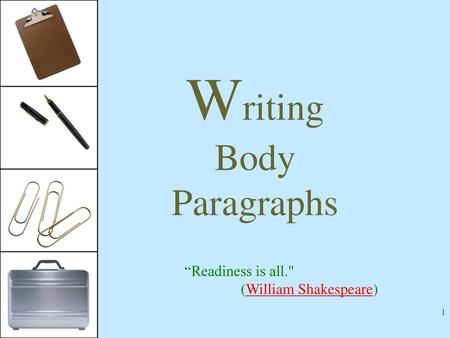 Writing Body Paragraphs