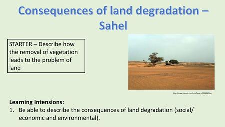 Consequences of land degradation –