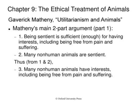 Chapter 9: The Ethical Treatment of Animals