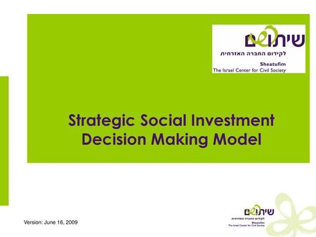 Strategic Social Investment