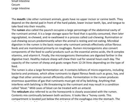 Lecture 1   INTRODUCTION   The Ruminant Animal Ruminants are characterized by their four stomach chamber and cud-chewing behaviour. The cud is a food.