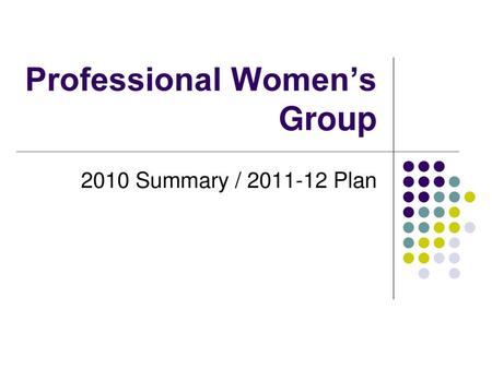 Professional Women’s Group