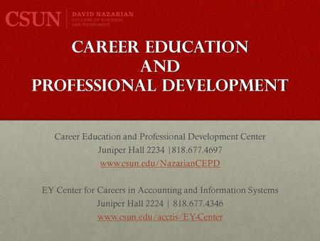 Career education and Professional Development