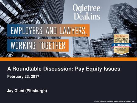 Title of Presentation A Roundtable Discussion: Pay Equity Issues